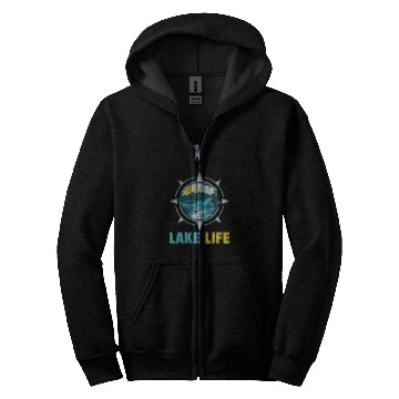 Discover Lake Life Camping Fishing Kayaking Boating Paddleboarding 2 Zip Hoodies