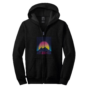Discover Mount Rainier Vaporwave Mountain Mountaineer Washington Zip Hoodies
