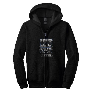 Discover Proud Police SWAT Uncle Graphic Zip Hoodies