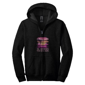 Discover Sunset Virgin Islands St Thomas Summer Vacation Beach Surf Zip Hoodies