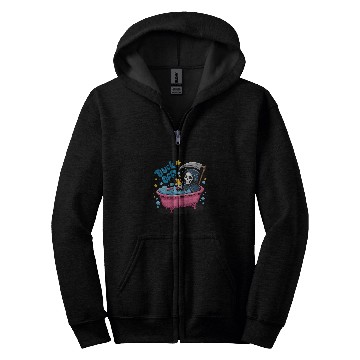 Discover Duck Pet Off Grim Reaper Spooky Snarky Skeletons Funny Zip Hoodies