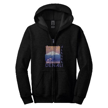 Discover Nature Hike Denali Mountain Hiking Mountaineer Outdoor Zip Hoodies