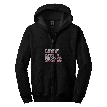 Discover Manifest Affirmation Awakening Enlightenment Butterfly Zip Hoodies