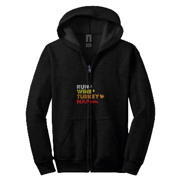 Discover Wines Fun run Wines turkey nap thanksgiving sport runner Zip Hoodies