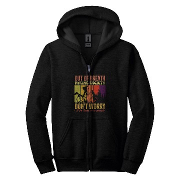 Discover Out of breath hiking society Don Ill BeThere In A Minute 9 Zip Hoodies