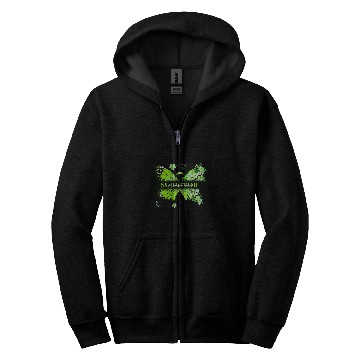 Discover Butterfly Flowers Lime Green Ribbon Lymphoma Warrior Zip Hoodies