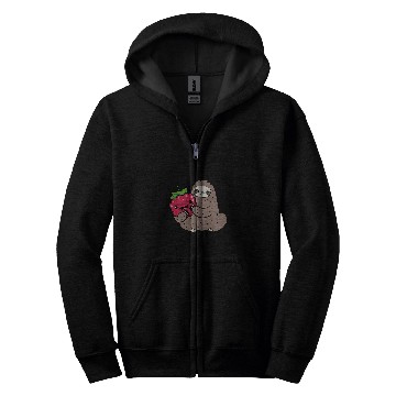 Discover Sloth Pet With Raspberry Fruit Cute Raspberries And Sloth Zip Hoodies