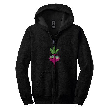Discover Lacrosse Gift Funny Radish With Sunglasses Vegetable Lover Radishes Zip Hoodies
