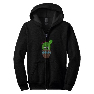 Discover Cute Beavers Tail Cactus In Earthen Pot Zip Hoodies