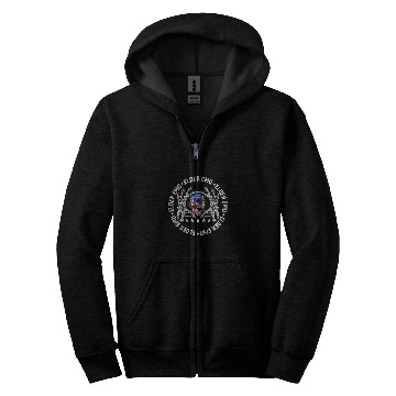 Discover Skeletons Skulls American Flag Elder Emo Skull Zip Hoodies