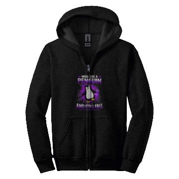 Discover Penguin Pet Purple Lupus Awareness Walk Like A Penguin And Still Fall Zip Hoodies