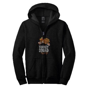 Discover Turkey Trot Squad Funny Thanksgiving Run Cute Matching Zip Hoodies