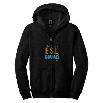 Discover English Second Language Teacher Team ESL Squad Language Zip Hoodies