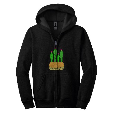 Discover Delicate Melon Pot Cacti Zip Hoodies