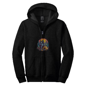 Discover Cryptid Camping Retro Style Outdoors Cryptozoology Zip Hoodies