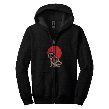 Discover Yakuza Pug Tattoo Zip Hoodies