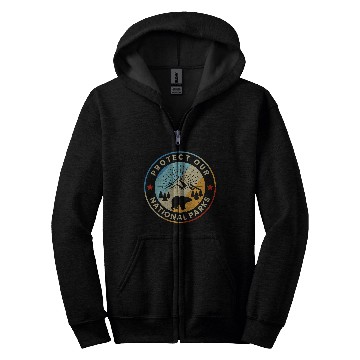 Discover Protect Our National Parks vintages Preserve Retro Hiking Zip Hoodies