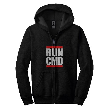 Discover Run CMD Funny Software Developer Programmer 1 Zip Hoodies