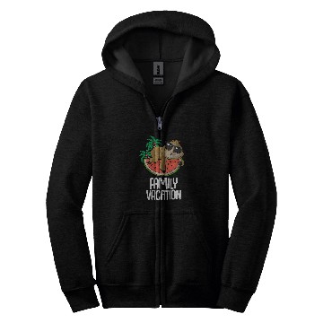 Discover Sloth Pet chilling on melon Family Vacation Zip Hoodies