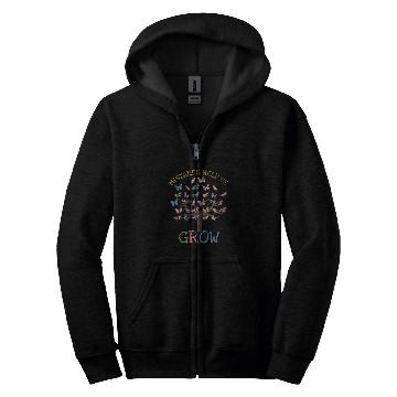 Discover Growth Mindset Mistakes Help Us Grow Teacher Butterfly Tree Zip Hoodies