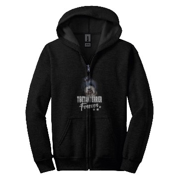 Discover Dogs 365 Tibetan Terrier Forever Cute Dog Lover Gift Zip Hoodies