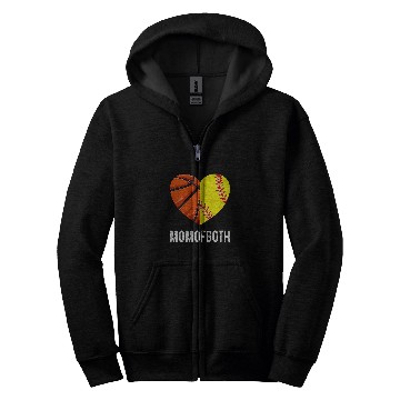 Discover Basketball Softball Mom of Both Zip Hoodies