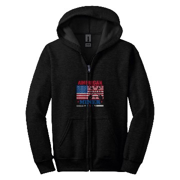 Discover American Coal Miner Patriotic USA Flag Underground Mining Zip Hoodies
