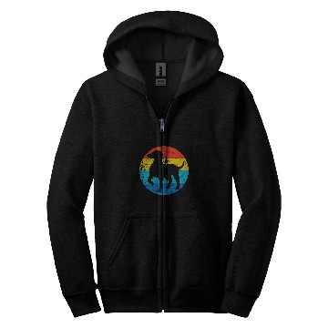 Discover German Shorthaired Pointer Dog Breed Silhouette Retro 1970s Zip Hoodies