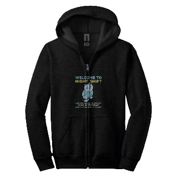 Discover Funny Night Shift Quote Owl Graveyard Shift Zip Hoodies