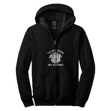 Discover bests Things Are Rescued Pitbull Rescue Pitbull Adoption Zip Hoodies