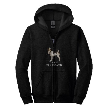 Discover Funny Wire Fox Terrier Trust Me Im A Unicorns Dog Zip Hoodies