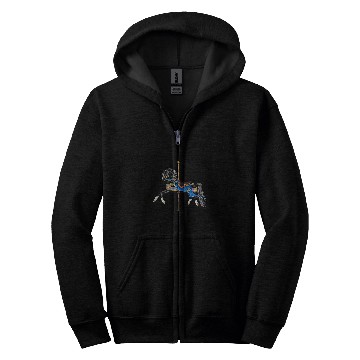 Discover Black Stallion Carousel Horse Zip Hoodies