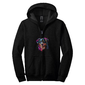 Discover Australian shepherd puppy dog 1 Zip Hoodies