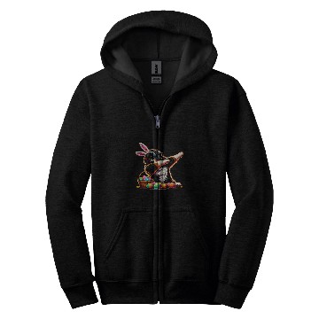Discover Dabbings Easter Bunny Landseer Newfoundland Dog Zip Hoodies