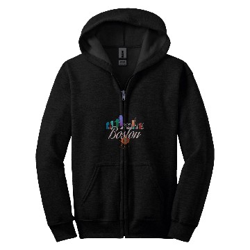 Discover Boston Skyline Colorful Art Zip Hoodies