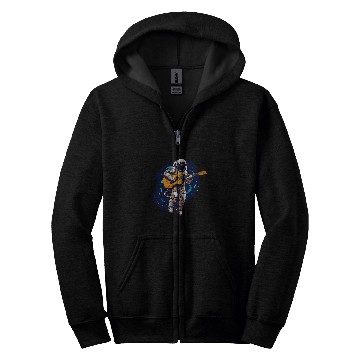 Discover Astronaut Floating In Space Playing An Acoustic Guitar 2 Zip Hoodies