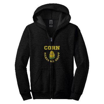 Discover Corn Makes Me Happy Farmer Maize Cereal Grain Planter Zip Hoodies