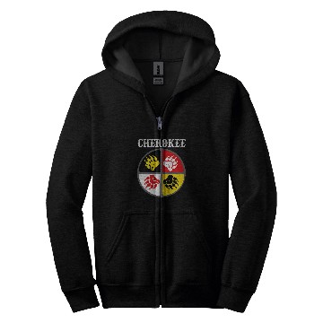 Discover Cherokee Tribe Native American medicines Wheel Zip Hoodies