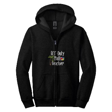 Discover Off Duty Math Teacher Summer Beach Vacation Spring Break Zip Hoodies