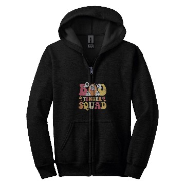 Discover Bootender Squad Groovy Halloween Bartender Funny Zip Hoodies