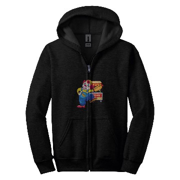 Discover Circus Clown Hotdog Stand Food Truck Vendor Zip Hoodies