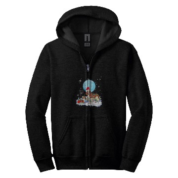Discover Springer Spaniel Dog Cute Christmas Lights Lover Tee Zip Hoodies
