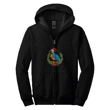 Discover Mistletoe Tropical Parrot Hawaiian Summer Christmas In July Zip Hoodies