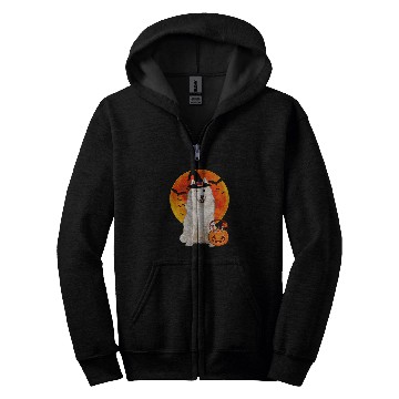 Discover Dog Samoyed Halloween Pumpkin Dog Zip Hoodies
