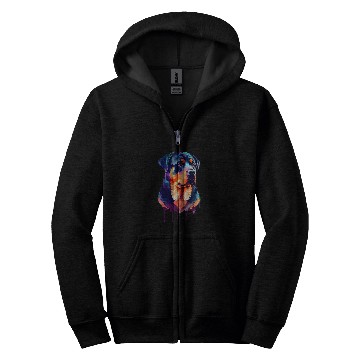 Discover Dog Rottweiler Lover Rottie Portrait 2 Zip Hoodies