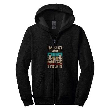Discover Camper RV Camping Campground Zip Hoodies