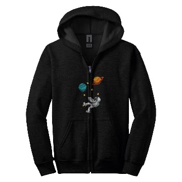Discover Funny Rock Climbing Astronaut Zip Hoodies