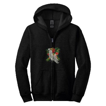 Discover Parrot Animal Bird Tropical Flowers Birdwatching Cockatoo Zip Hoodies