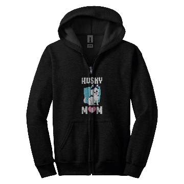 Discover Dog Husky Mom Zip Hoodies