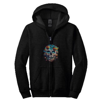 Discover Soaring Spirit Skull Balloon Flight Joy Balloon Albuquerque Zip Hoodies